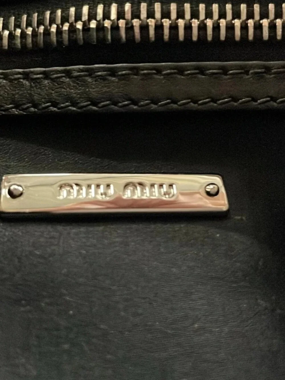 miumiu Black Leather Shoulder Bag